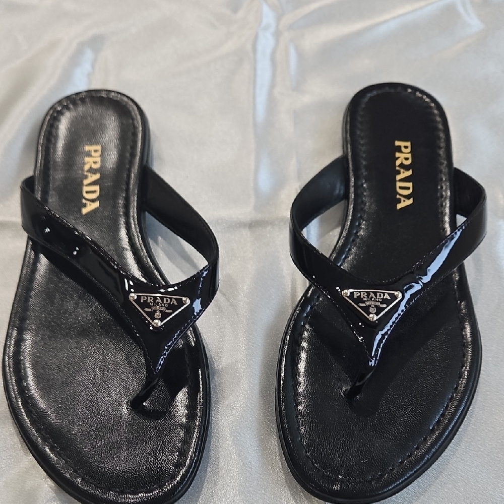 Prada Glossy Black Women's Sandals